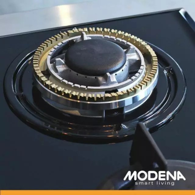 MODENA Indonesia MODENA Kompor Gas Tanam 70cm 2 Burner Mix Brass BH 1725 LA