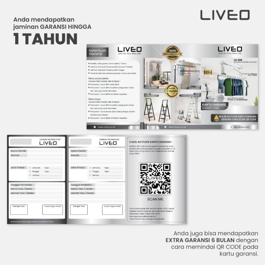 Prima Unggul Jaya Sentosa LIVEO Tangga Teleskopik Ganda LV-225