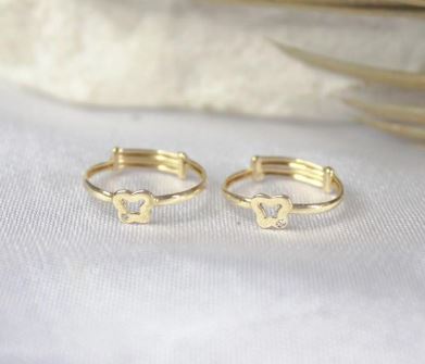 Keykana  Cincin Anak Kupu Kupu Zirconia Emas Italy