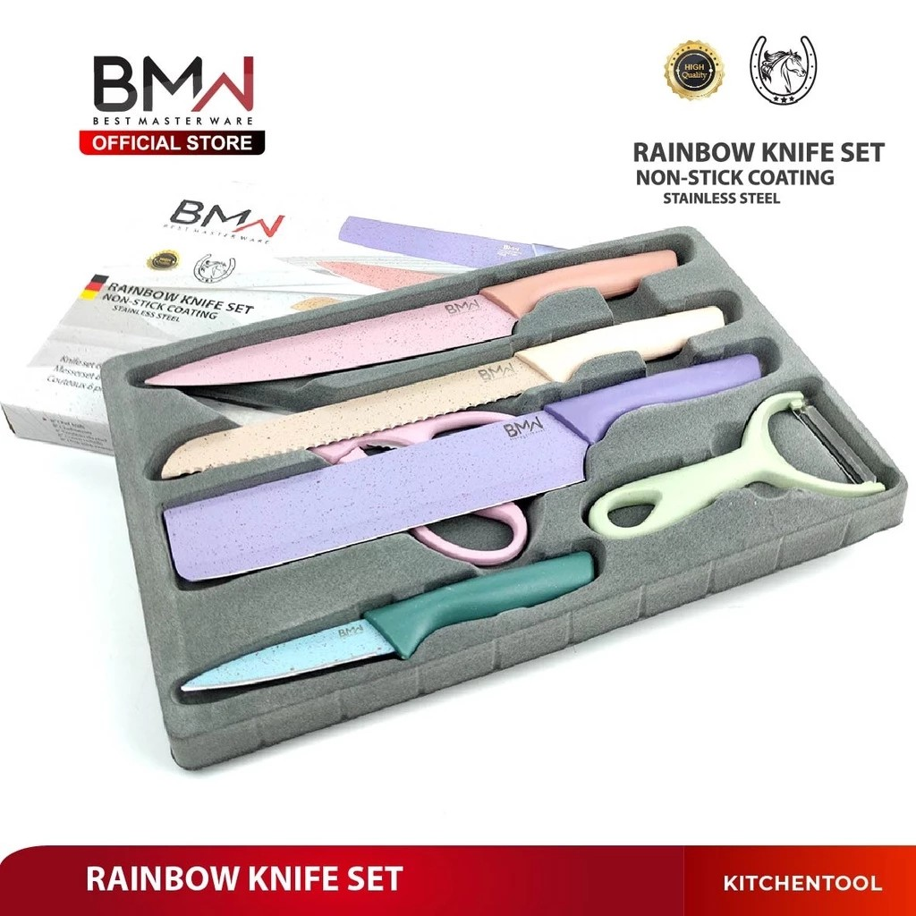  BMW Kitchen Ware Rainbow Knife Set Non-Stick Coating