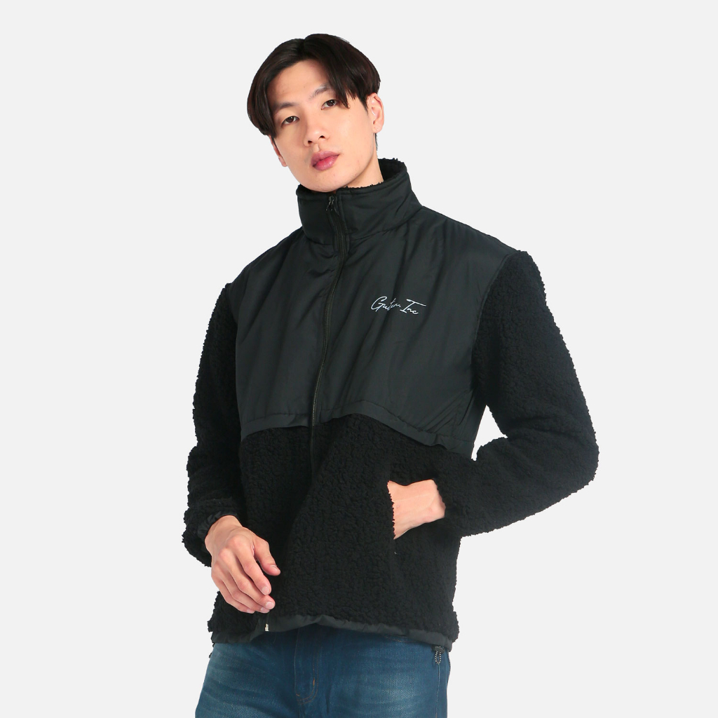 Jaket Sherpa Hitam Pria 3
