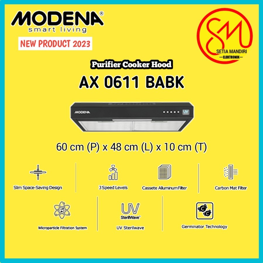 Modena Indonesia Modena Purifier Cooker Hood AX 0611 BABK