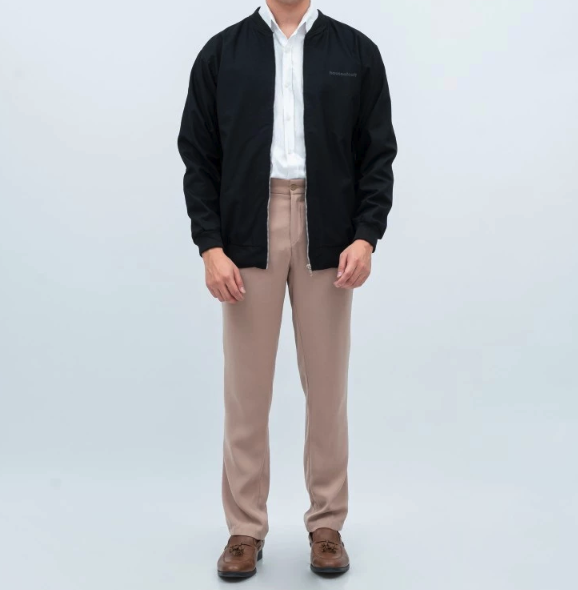Houseofcuff Jaket Bomber Polos Windbreaker Hitam 4