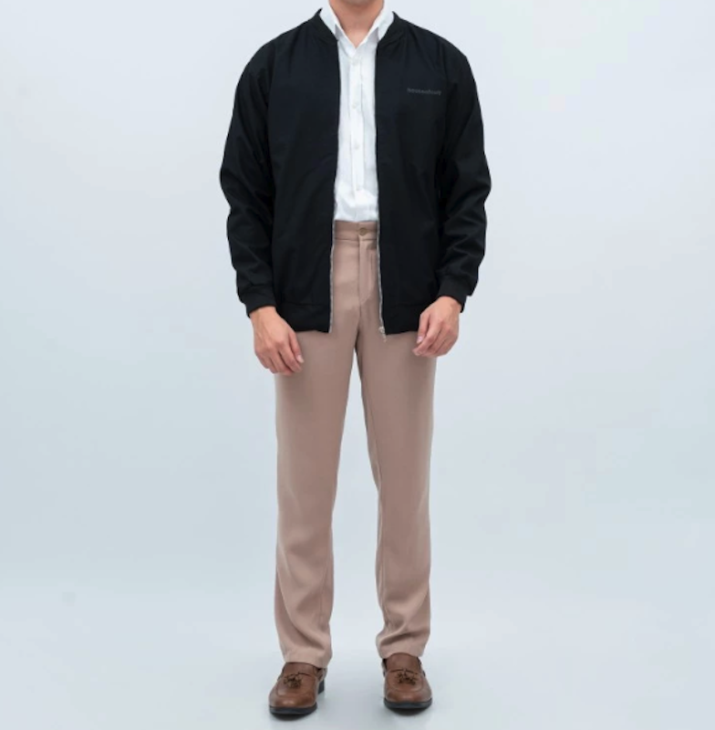 Houseofcuff Jaket Bomber Polos Windbreaker Hitam 4