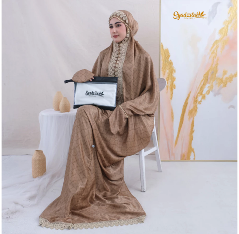 SYADZILAH Mukena Terusan Dewasa Mewah Santorini Silk Aleya Series 5