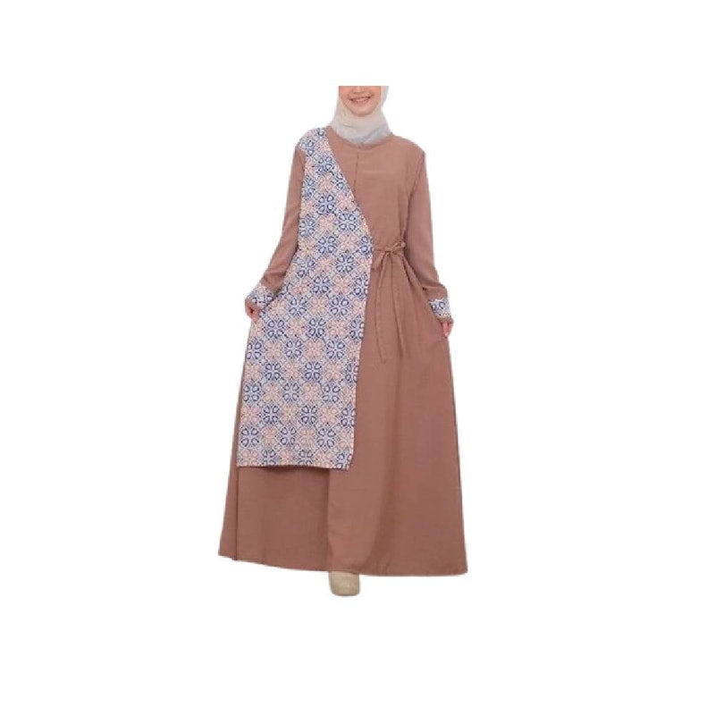 Tsamarah Hijab Gamis Wolfis Kombinasi Batik Cap 1