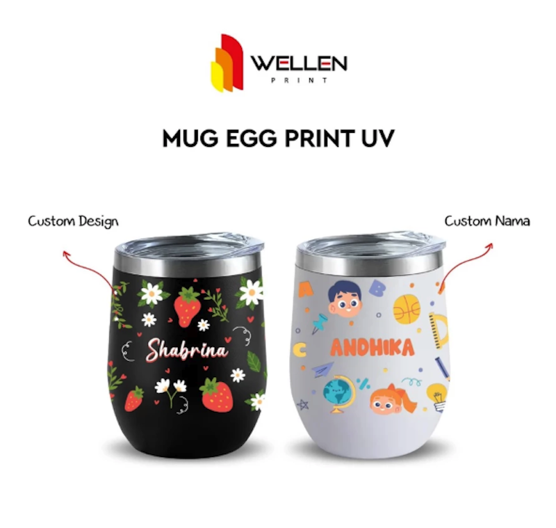 Wellen Print Mug Egg Shaped UV Print Custom 2