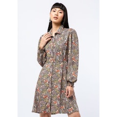 The Executive Printed Long Sleeves Mini Dress