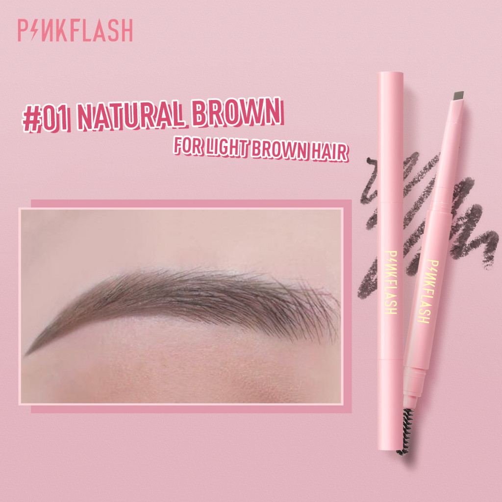 FCL Internasional Indonesia PINKFLASH OhMyEmoji Waterproof Automatic Eyebrow Pencil 01 Natural Brown PFE09