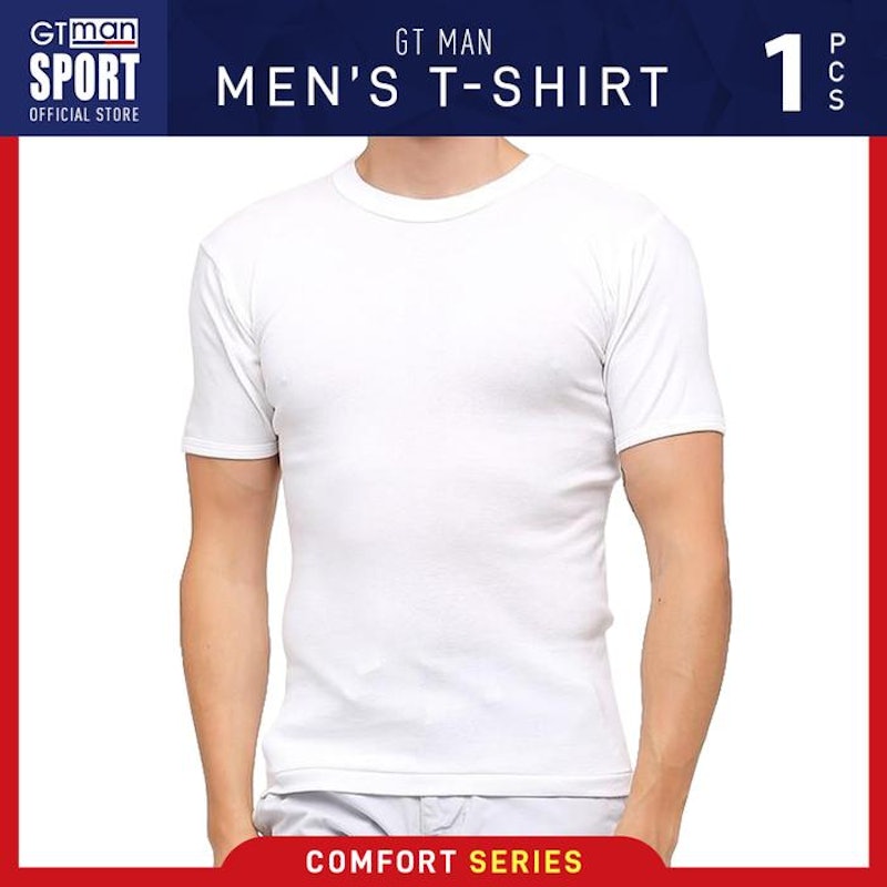 GT MAN Round Neck Men T-Shirt White 3