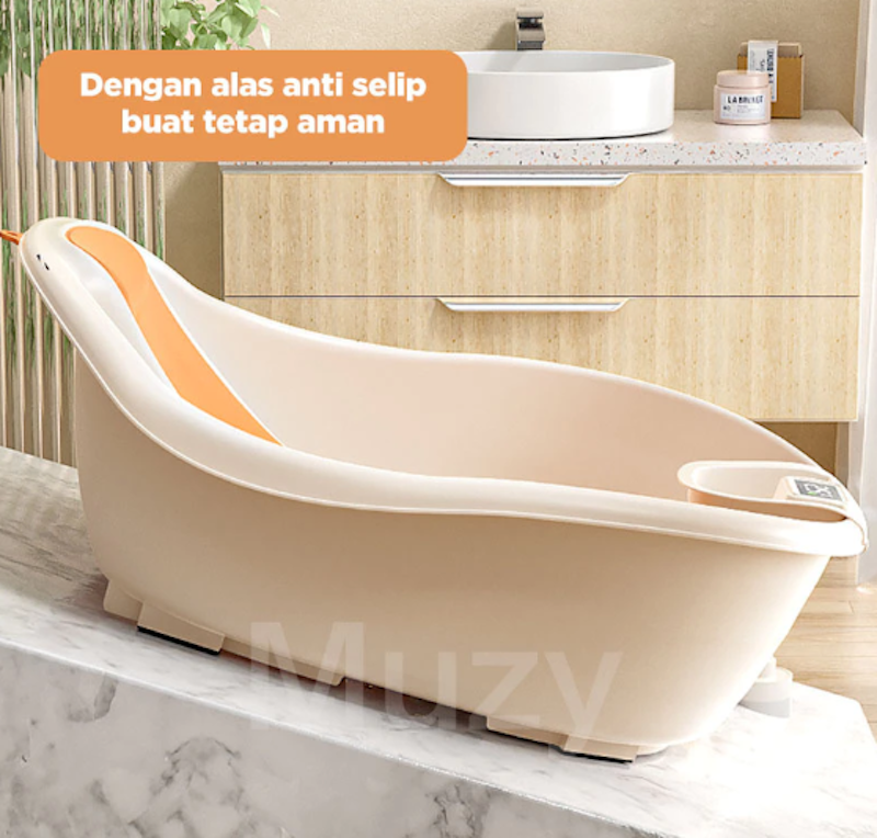 Muzy Portable Baby Bathtub with Digital Thermometer 4
