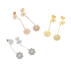 Anting Panjang Titanium Wanita Double Daisy