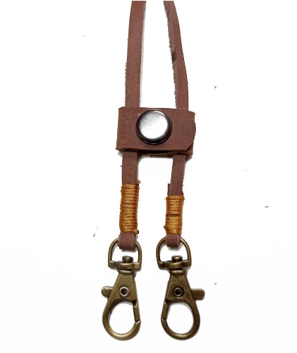 Mekafa Likernik Dark Brown Tali Masker Kulit Asli