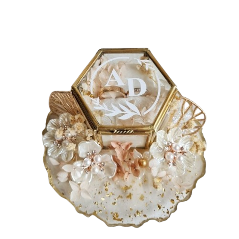 Mini Blossom Hexa Resin Ring Box 1