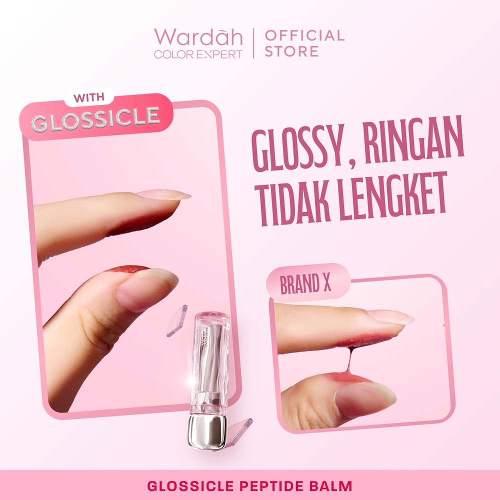 Paragon Technology and Innovation Wardah Glossicle Peptide Balm 01 Sparkling Peach