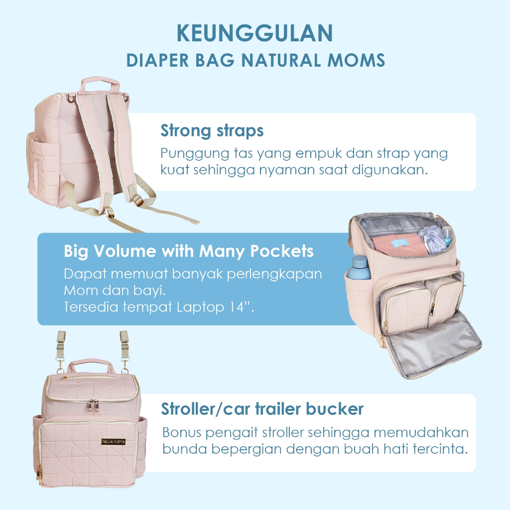 Natural Moms Indonesia Natural Moms Diaper Bag Multi-Function