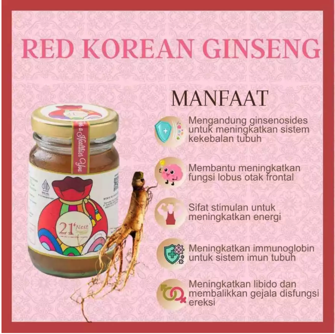 Mandiri Abadi Permai  21Nest Bird's Nest Red Korean Ginseng Less Sugar
