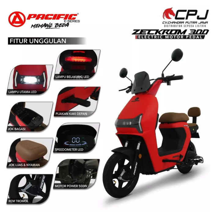 Roda Pasifik Mandiri Pacific Zeckrom 300 Electric Motor Pedal