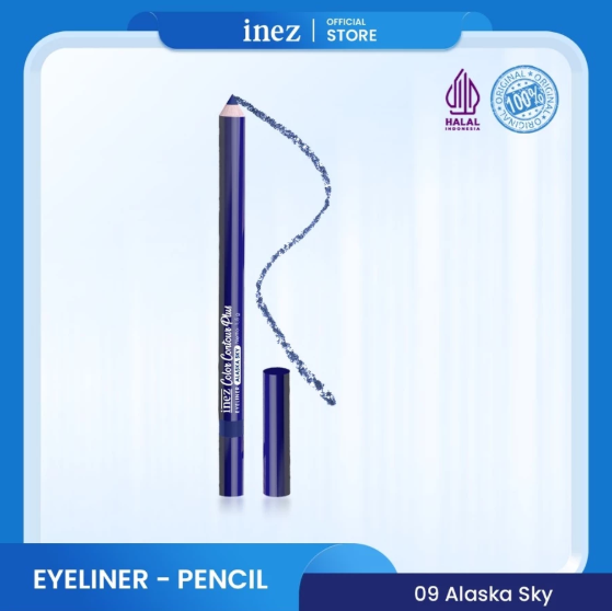 Kosmetikatama Super Indah Inez Cosmetics Color Contour Plus Eyeliner Pencil - Alaska Sky 09 