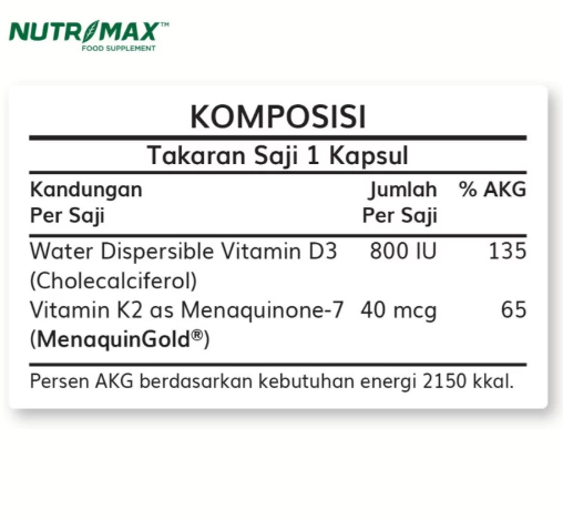 Suryaprana Nutrisindo Nutrimax™ Water Dispersible Vitamin D3 + K2