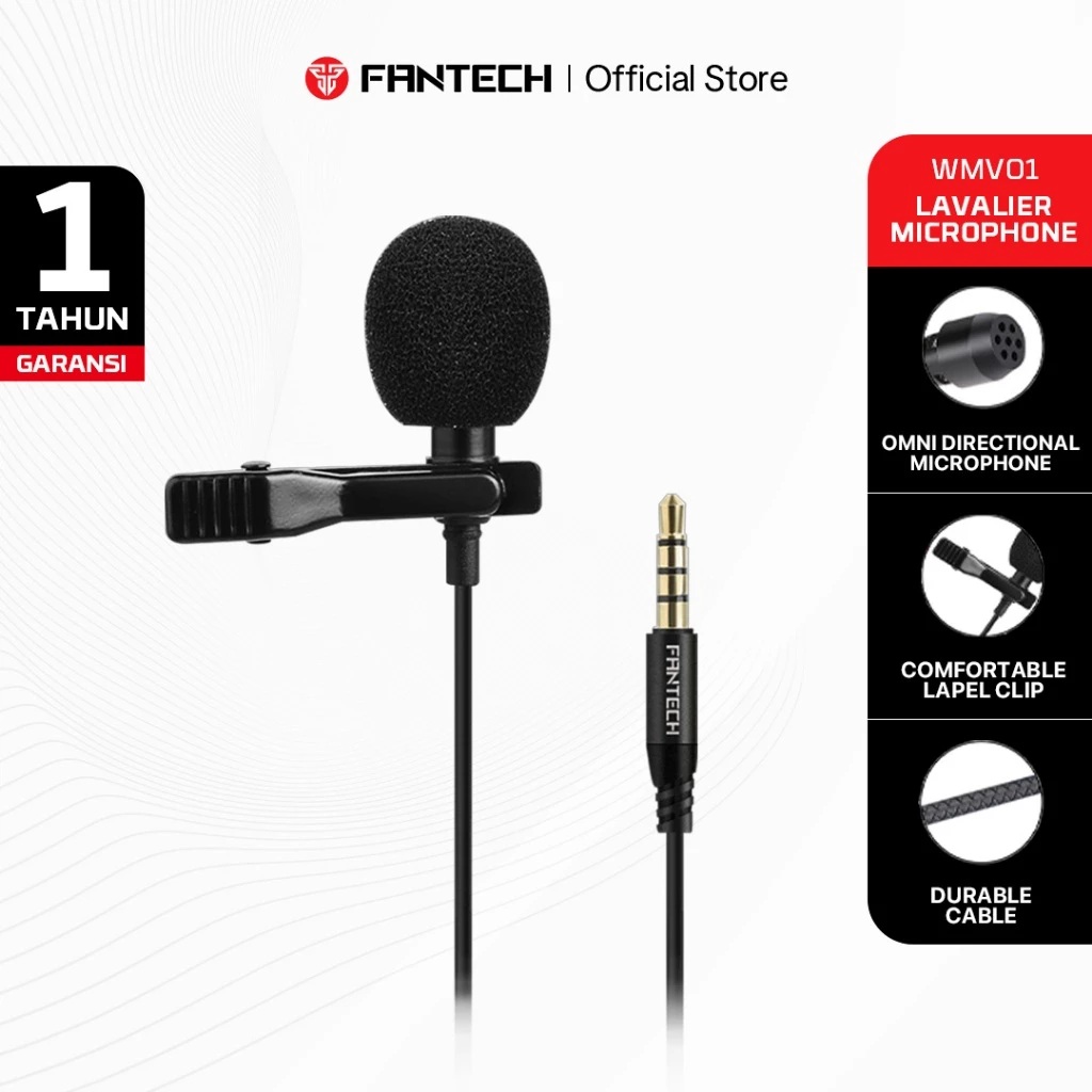 Fantech Indonesia Jaya Fantech Mic Clip On Lavalier Microphone MV01