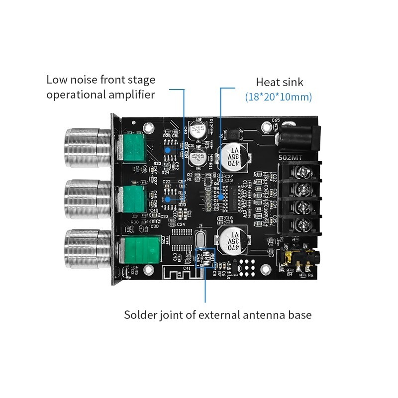 Qingdao Wuzhi Intelligent Technology Wuzhi Audio Bluetooth Audio Amplifier Module ZK-502MT