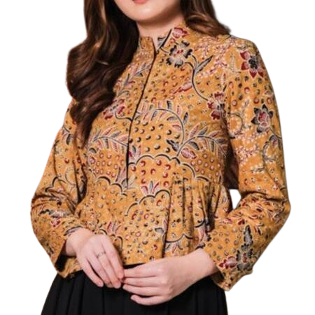 Kichi Batik Blazer Outer Batik Peplum Mustika 1