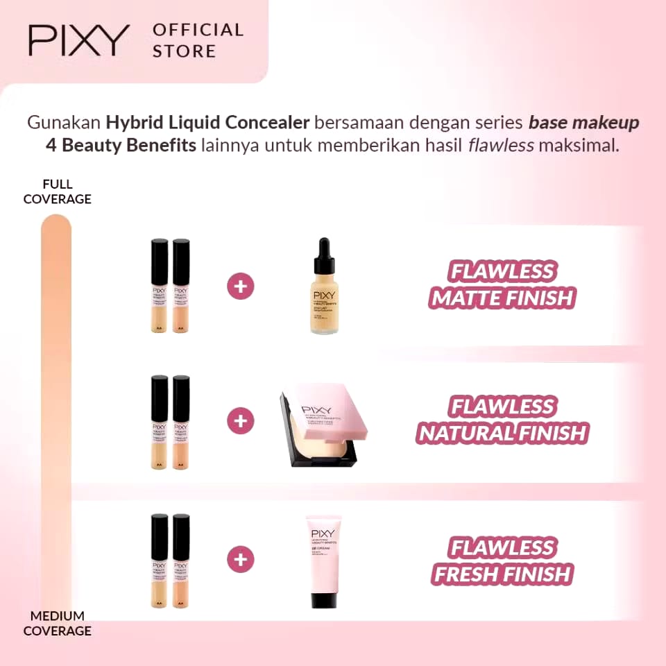Mandom Indonesia PIXY 4 Beauty Benefits Hybrid Liquid Concealer 02 Orange Beige