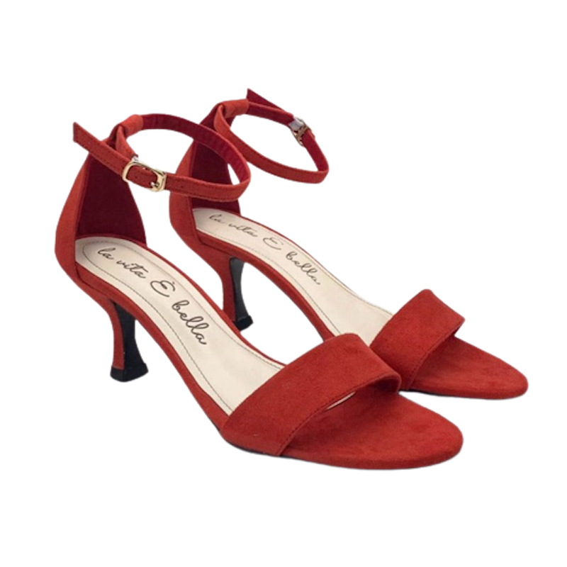 Blanche Ankle Strap Kitten Heels Wanita Velvet Suede 1