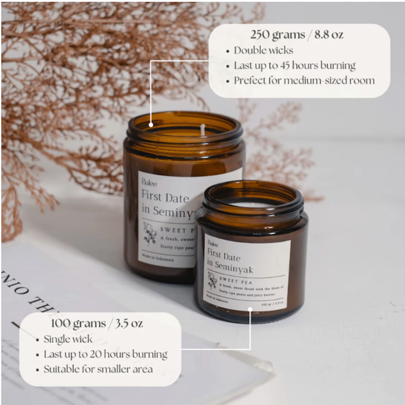 BALEE Sweet Pea First Date in Seminyak Scented Candle 2
