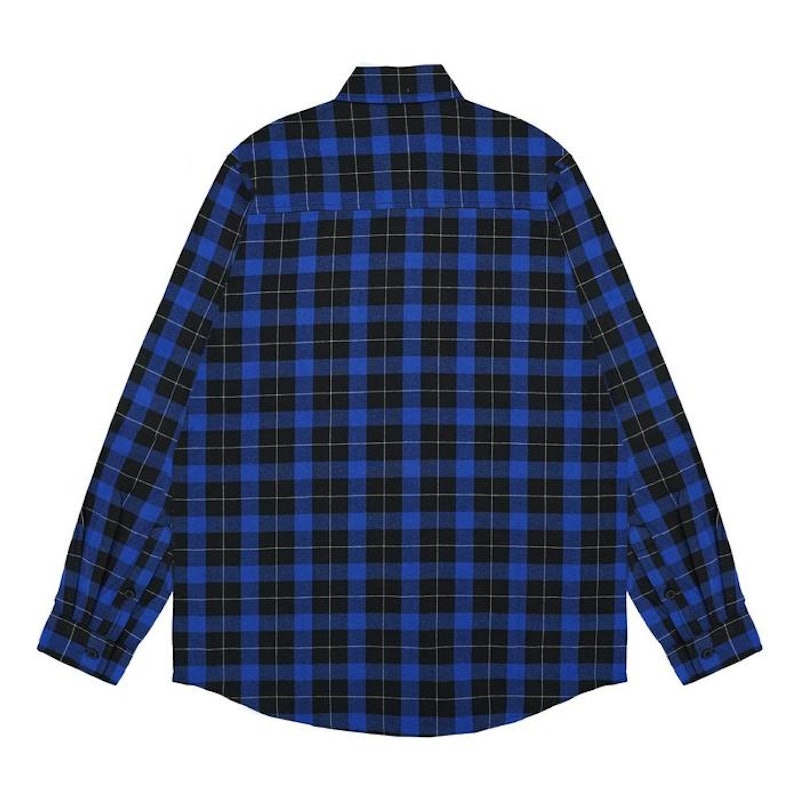 3Second Men's Flannel Plaid Shirt Long Sleeve Regular Fit Carre Blue 3