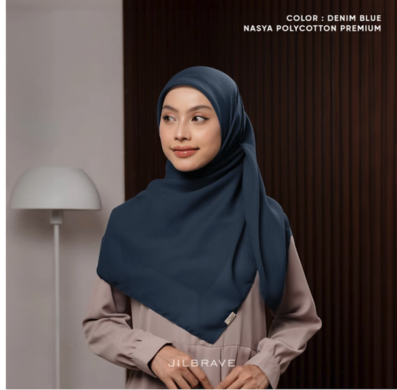 Jilbrave Nasya Polycotton Premium Hijab Square 5