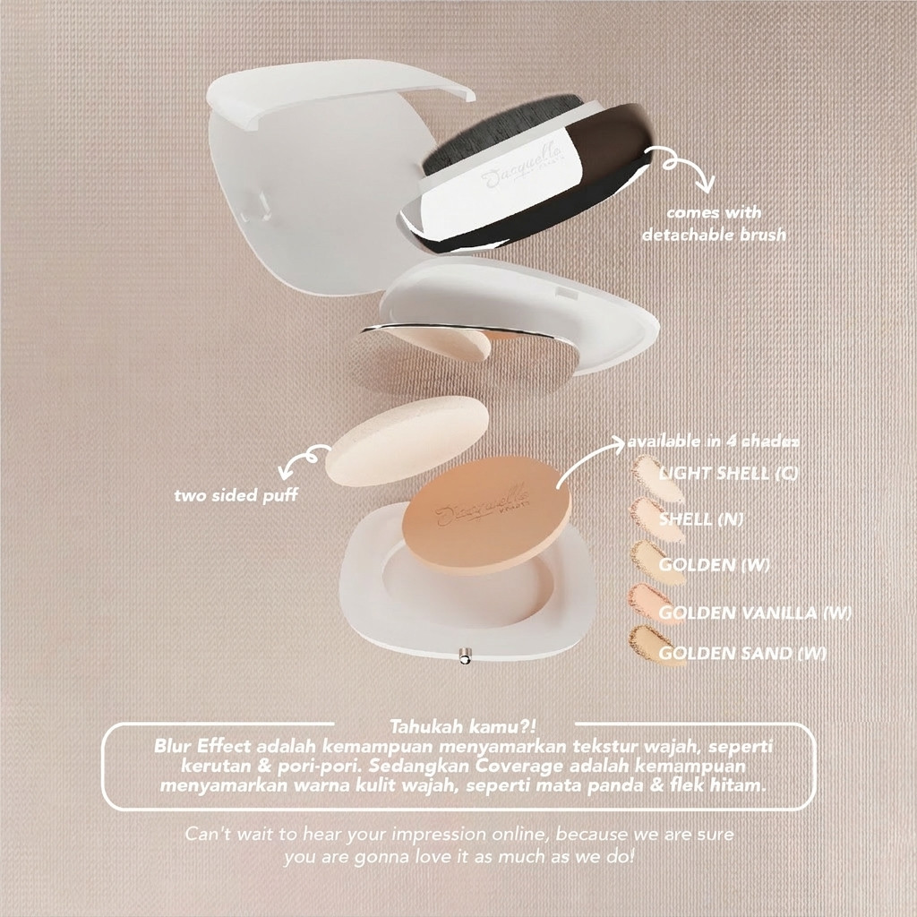 Jelita Anugerah Indonesia Jacquelle Beaute Blur Effect Two Way Cake #N2 Golden Vanilla