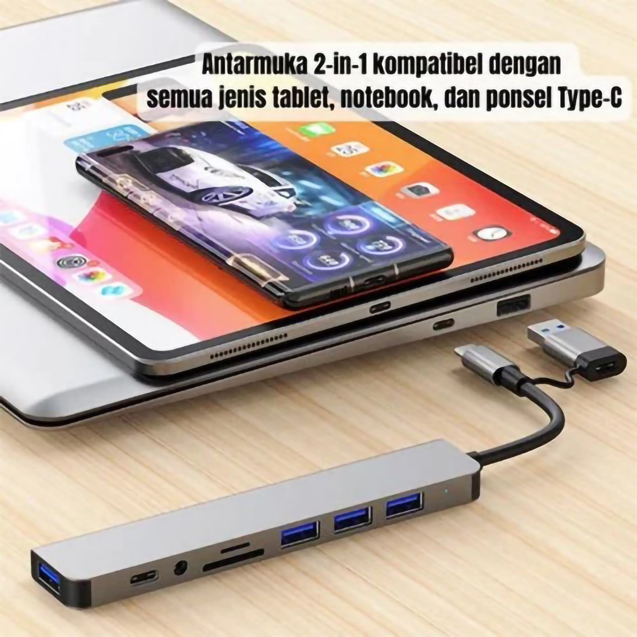 Metrindo Komunikasi MeTiKo 8-in-1 USB Type-C Hub ST-8in1