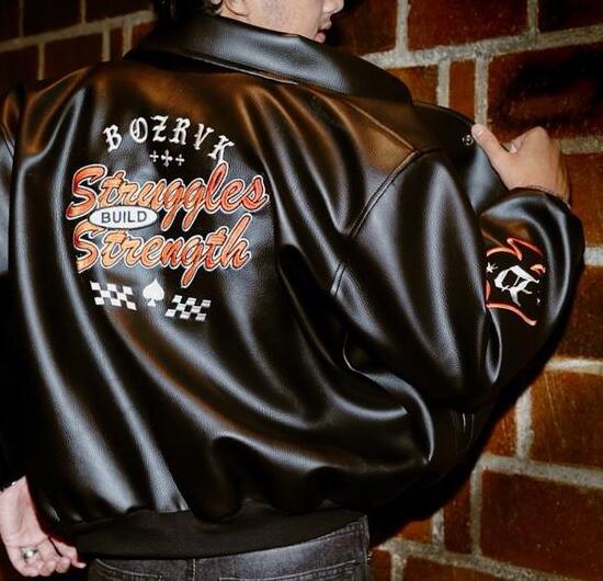  BOZRVK Varsity Leather Jacket
