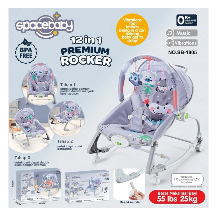 Pacific Indah Pratama Spacebaby 12-in-1 Premium Rocker SB-1805