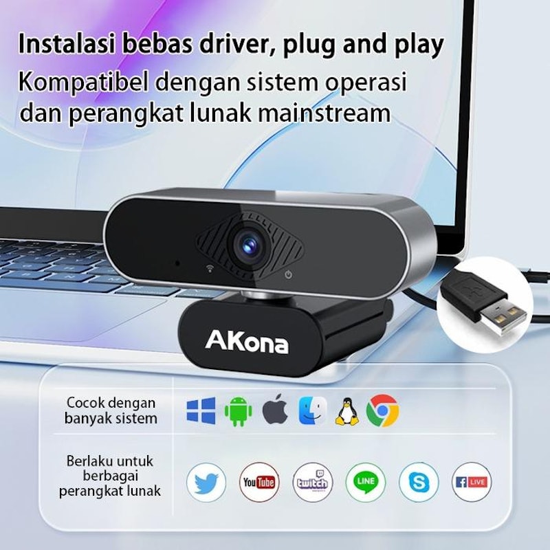 Akona Webcam Laptop PC 4K 1080P Full HD USB 3
