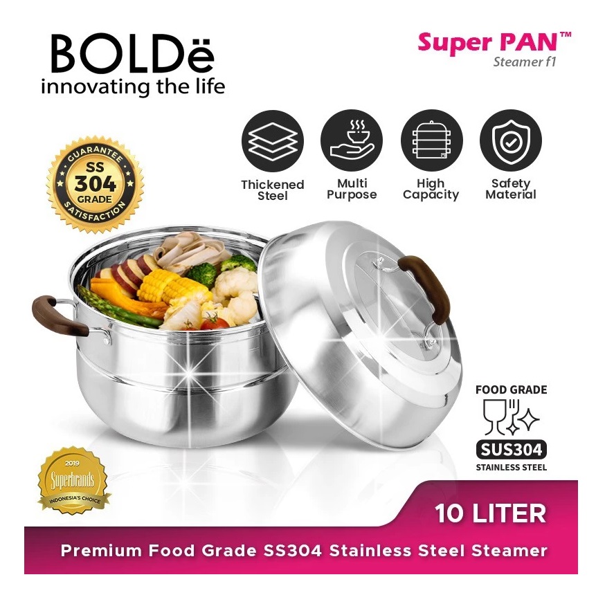 Bolde Inovasi Global  BOLDe Premium Food Grade Stainless Steel Steamer  SS 304