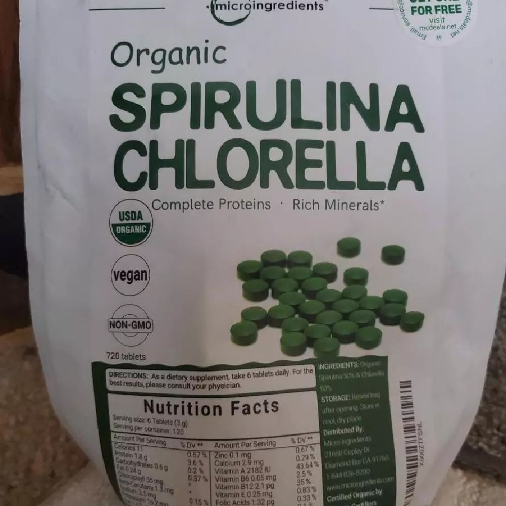 Micro Ingredients Organic Spirulina and Chlorella Tablets