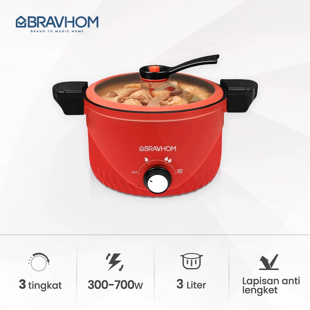 Kadonio Smart Home Appliances BRAVHOM Panci Presto Listrik BL-EP11