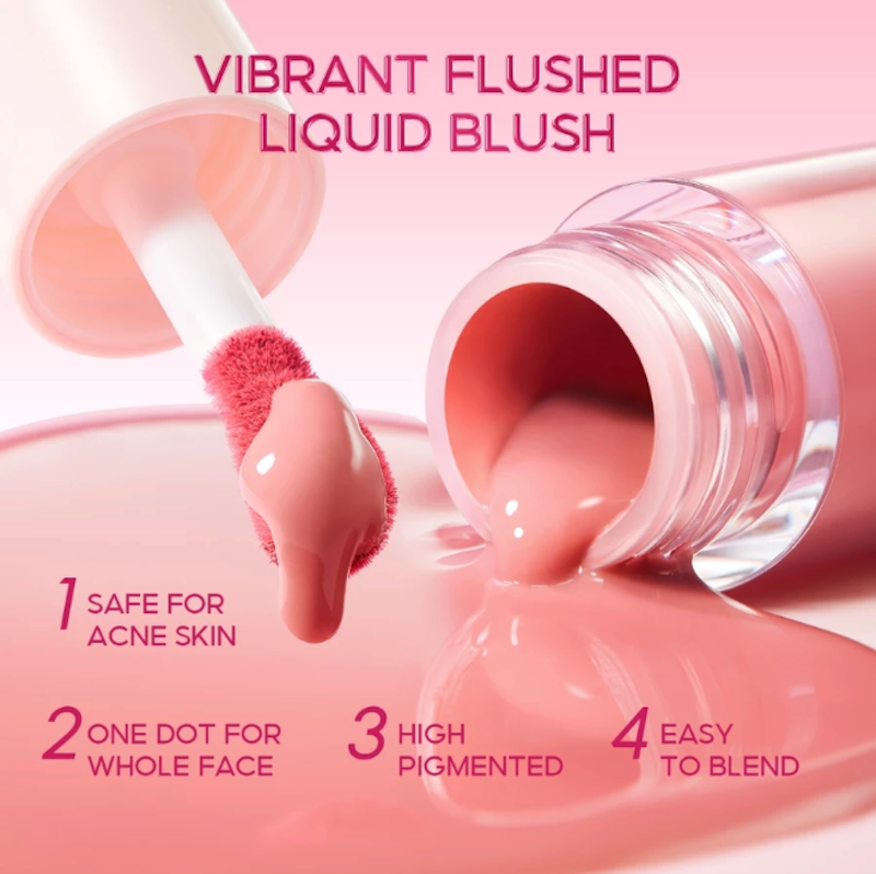 Sea Makeup Vibrant Flushed Liquid Blush Primrose Dawn 2