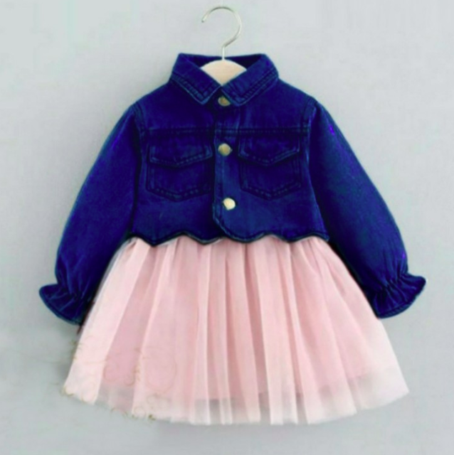 Amora Kids Jaket Denim Wash & Rok Tutu Mini Set