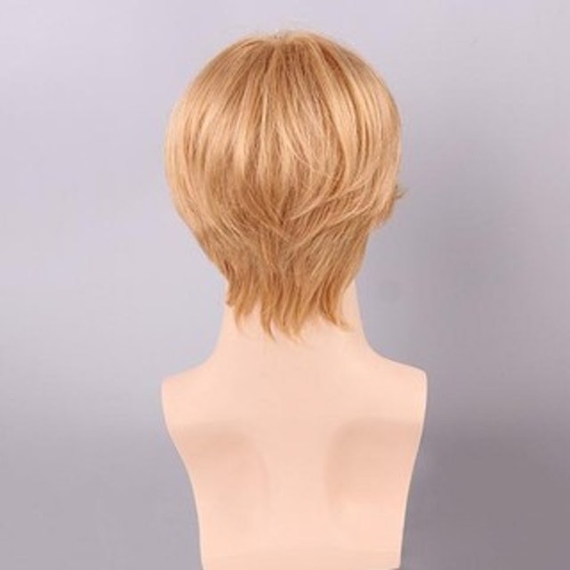 Blonde Short Human Hair Men Wig 3