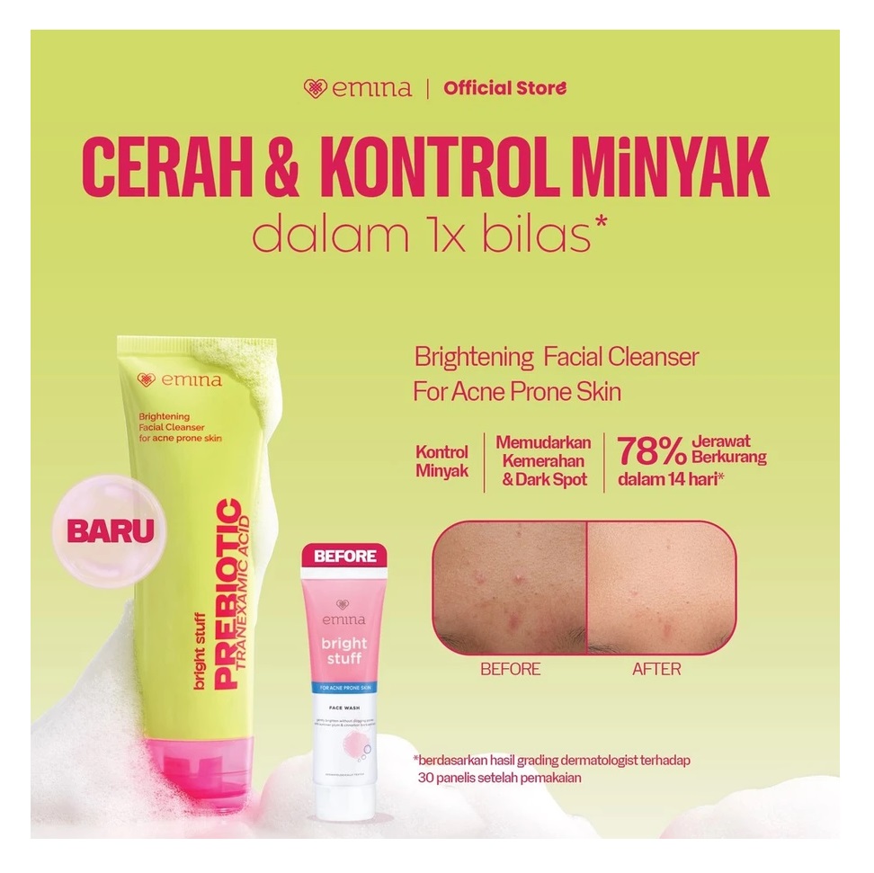 Paragon Technology and Innovation Emina Bright Stuff Prebiotic Tranexamic Acid Brightening Facial Cleanser