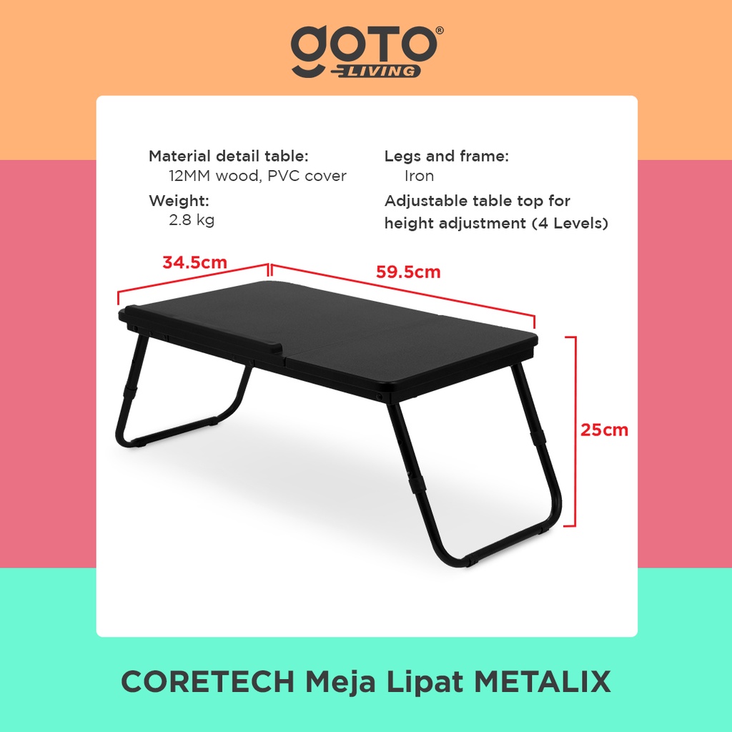 Goto Living Coretech Metalix Meja Lipat Portable Serbaguna