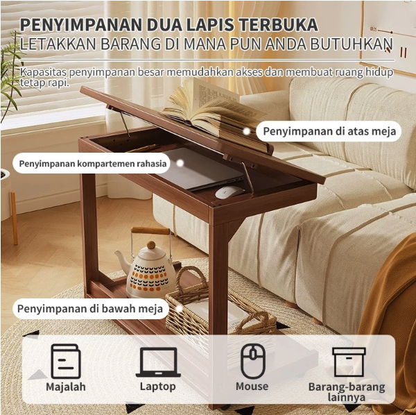 Yonezawa Yonezawa Meja Laptop Dengan Roda