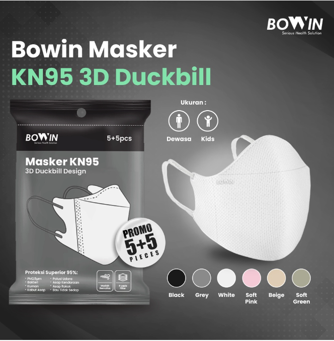Masker KN95 - 3D Duckbill Design 10 Pcs
