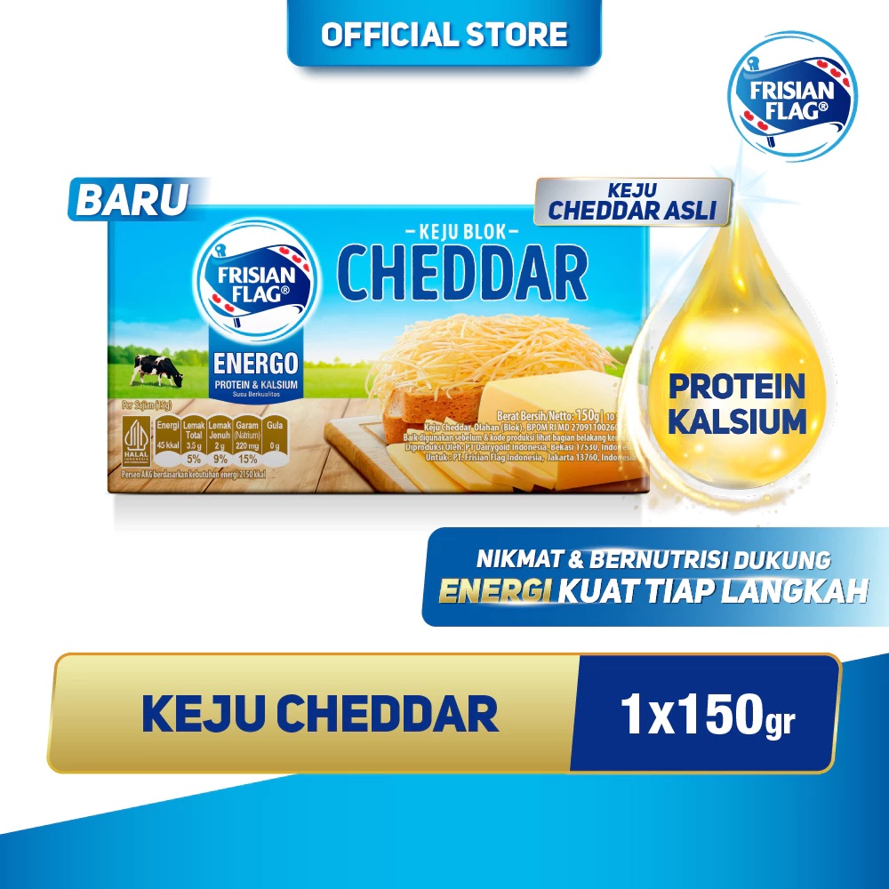 Frisian Flag Keju Cheddar Blok 150g 5