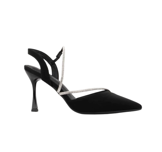 Lawrensia Erika Sepatu Heels Wanita Satin Suede Pesta ｜ QF3357-8A