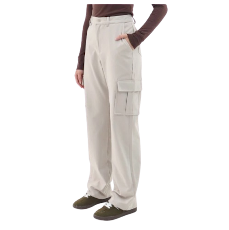 Loony Cargo Highwaist Cream Pants 1